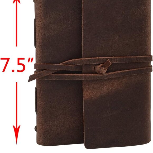 Leather Journal Writing Notebook - Genuine Leather Bound Daily Notepad for Men - Picture 5 of 7